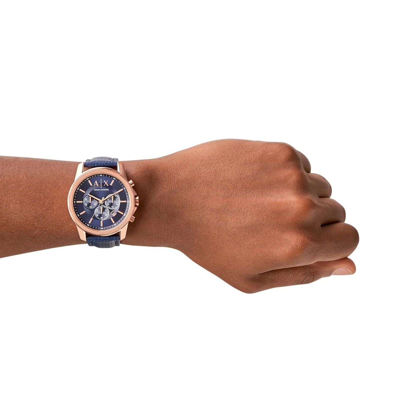 Leather Analog Blue Dial Men Watch Blue Band