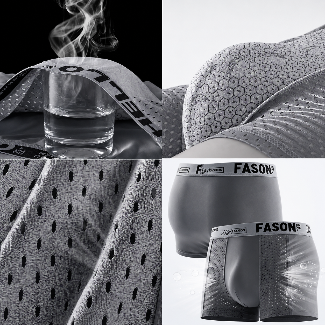 Fashion Thinking Life Men's Performance Boxer Briefs – Breathable Soft Mesh Comfort Fit