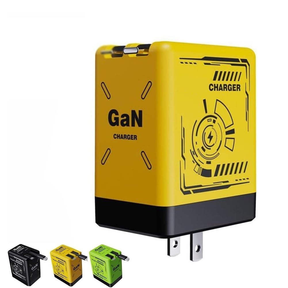 2-in-1 Gan 120w Fast Charger, Retractable Scalable Max Super Fast Charger Module, Retractable Fast Charging Cable with 3-in-1 Cables for