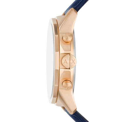 Leather Analog Blue Dial Men Watch Blue Band