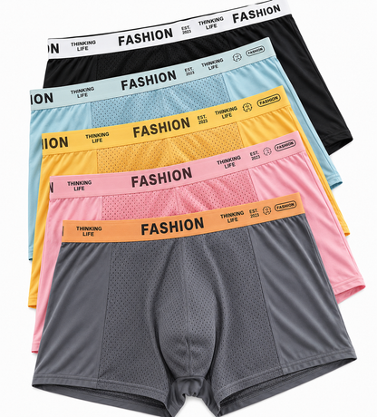 Fashion Thinking Life Men's Performance Boxer Briefs – Breathable Soft Mesh Comfort Fit