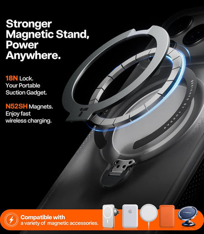 AirGuard Pro Magnetic Shockproof Case for iPhone with 360° Stand & Airbag Protection phone cover