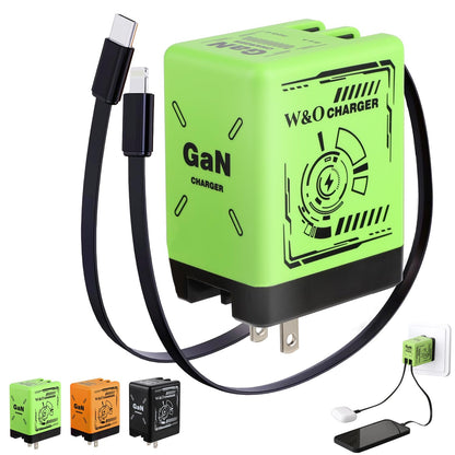 2-in-1 Gan 120w Fast Charger, Retractable Scalable Max Super Fast Charger Module, Retractable Fast Charging Cable with 3-in-1 Cables for