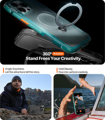 AirGuard Pro Magnetic Shockproof Case for iPhone with 360° Stand & Airbag Protection phone cover