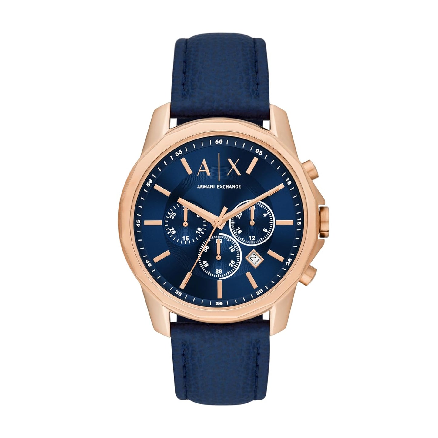 Leather Analog Blue Dial Men Watch Blue Band