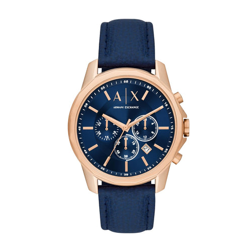 Leather Analog Blue Dial Men Watch Blue Band