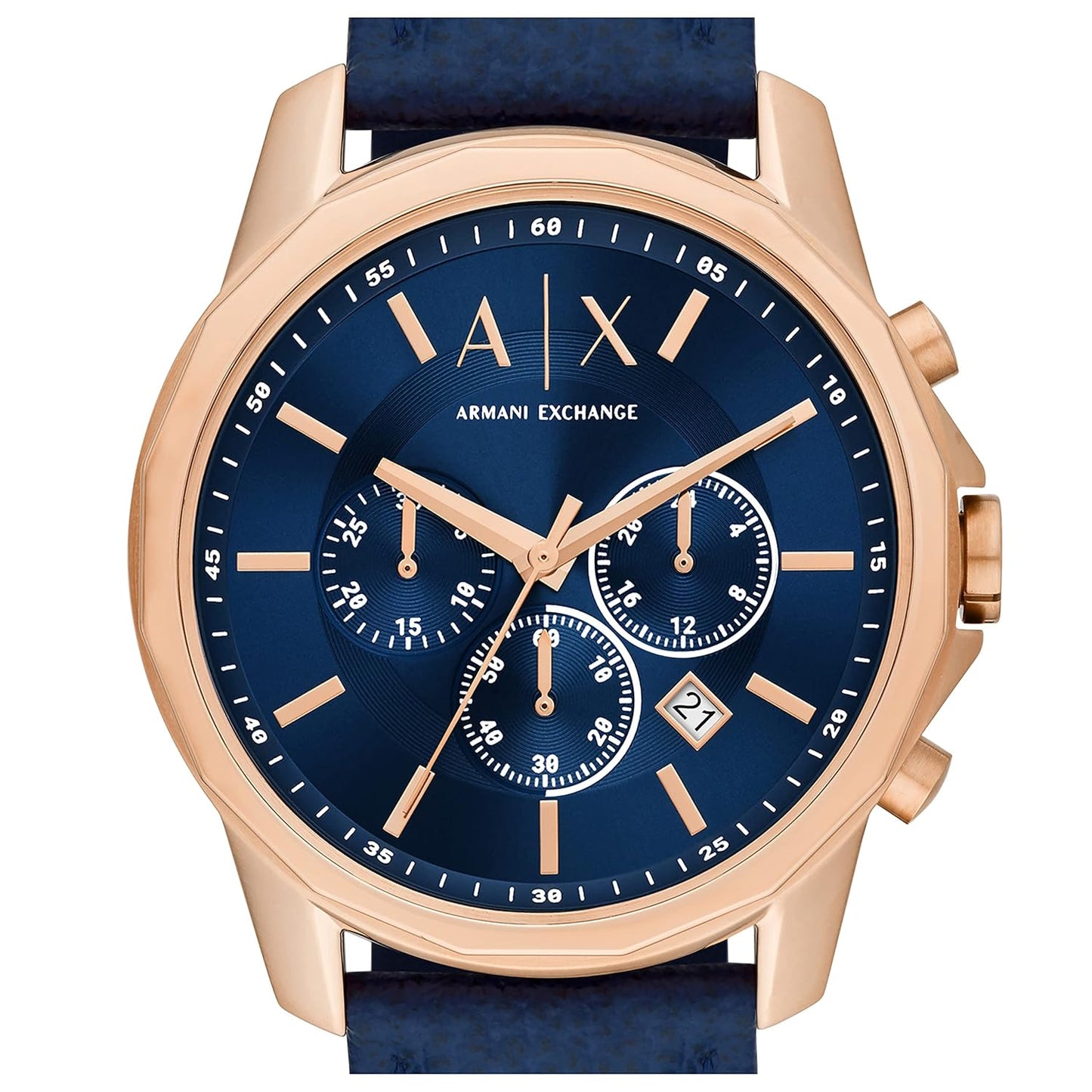 Leather Analog Blue Dial Men Watch Blue Band