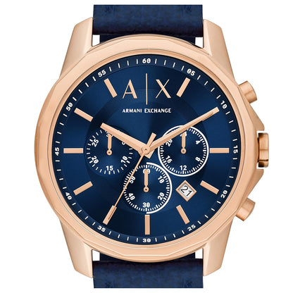 Leather Analog Blue Dial Men Watch Blue Band
