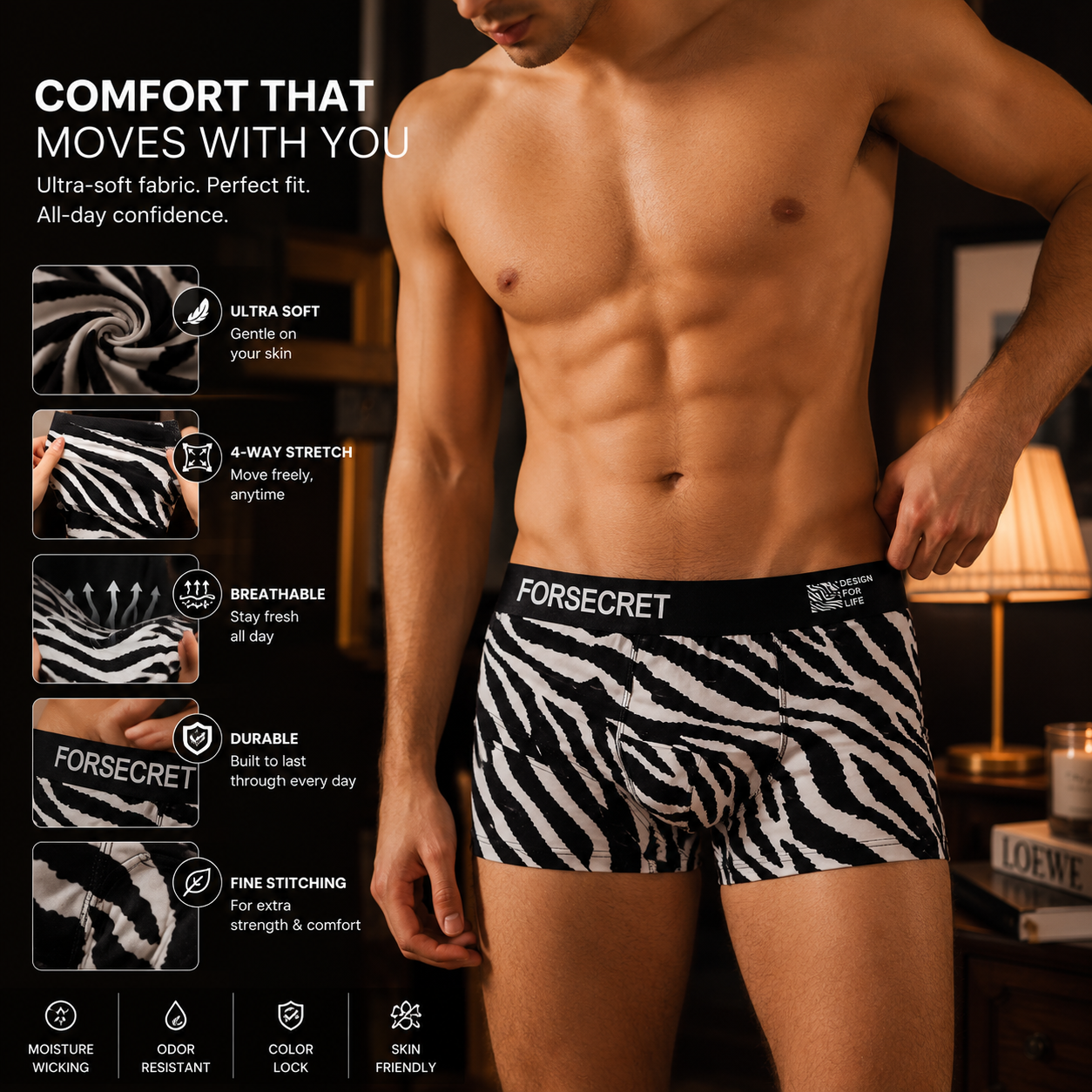 Savage ZebraFlex Briefs Stripe Boxer