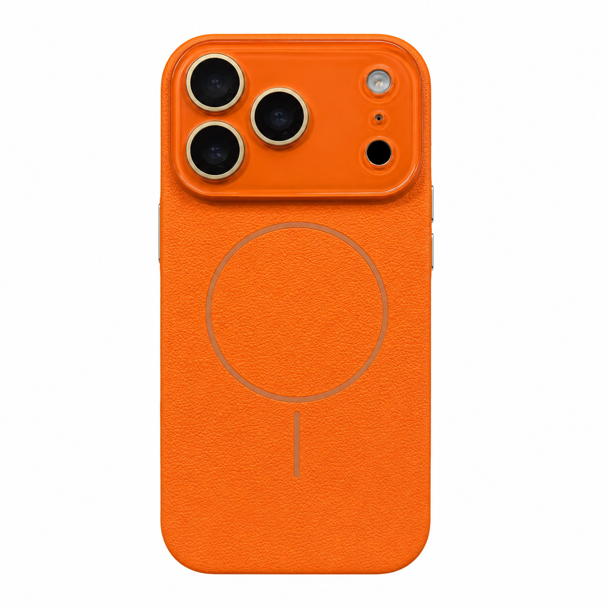 Lens-covering Vegan Leather Phone Case for iPhone