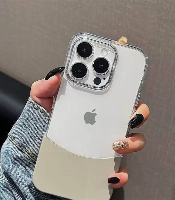 Protective Crystal Splicing Contrast Transparent Case