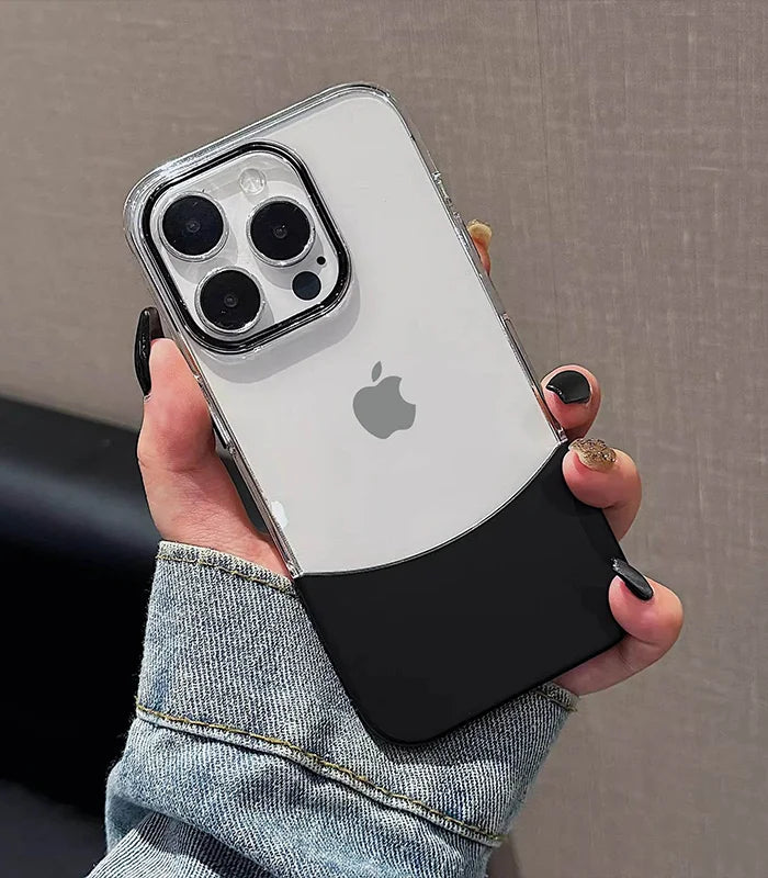 Protective Crystal Splicing Contrast Transparent Case