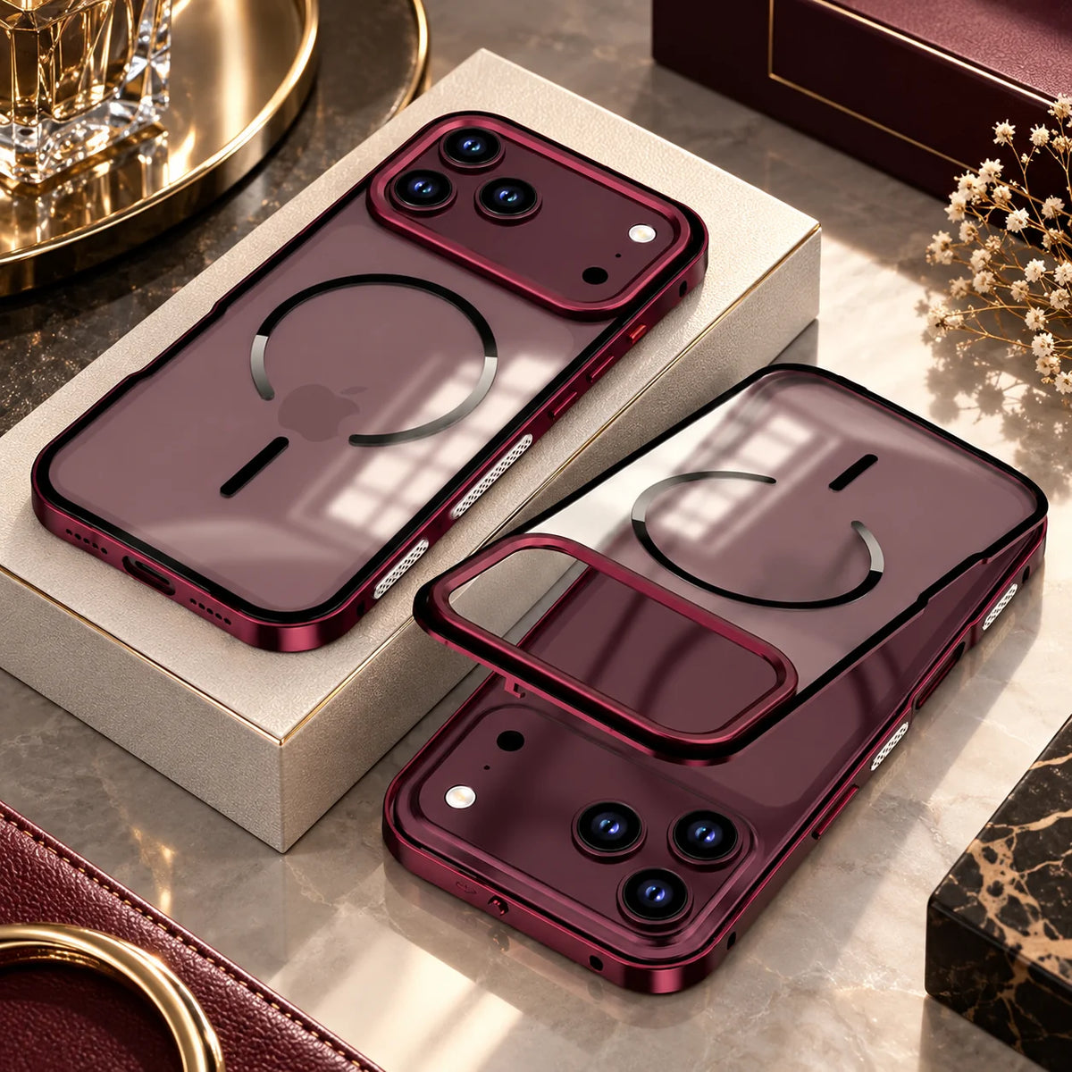 Metallic Frosted Glass Luxury Cover