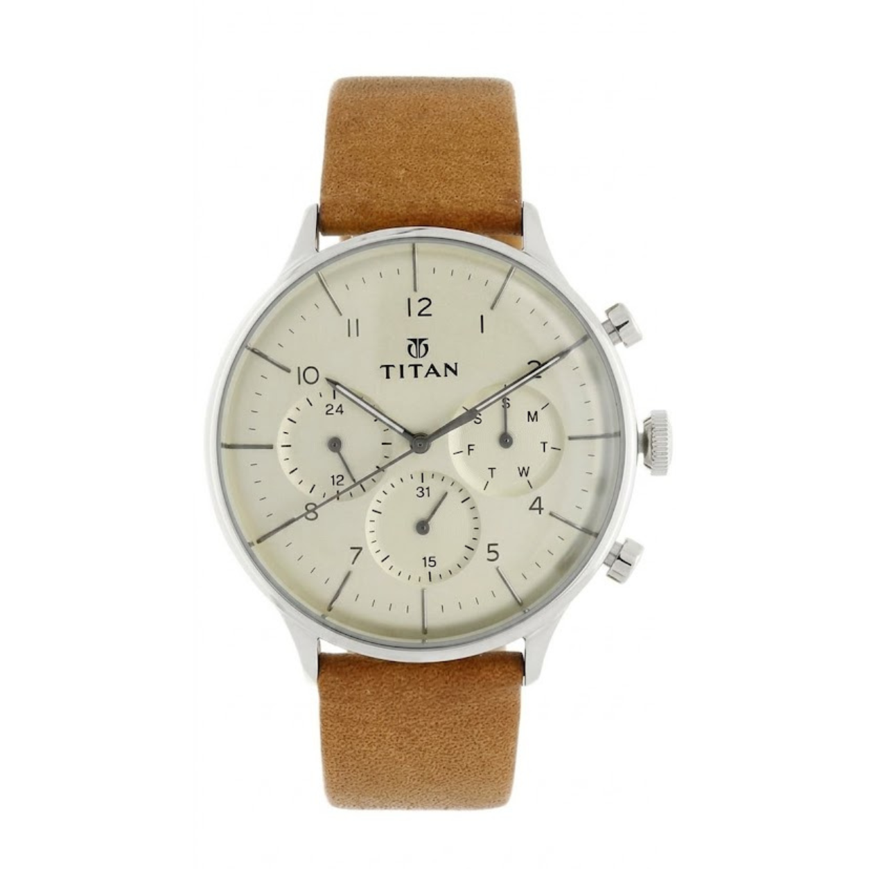 Vintage Style Analog Watch for Men with Leather Strap