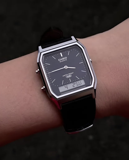 Vintage Analog-Digital Black Dial Watch