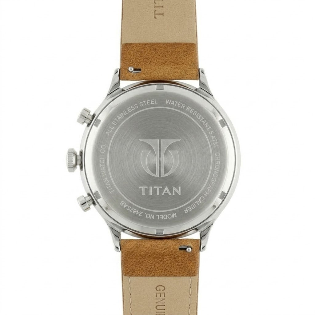 Vintage Style Analog Watch for Men with Leather Strap