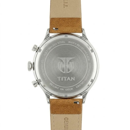 Vintage Style Analog Watch for Men with Leather Strap