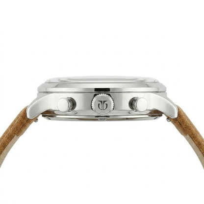 Vintage Style Analog Watch for Men with Leather Strap