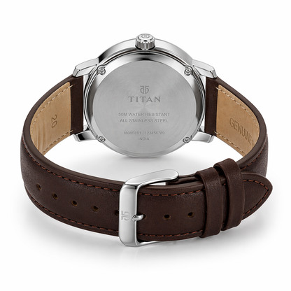 Prestige Brown Dial Leather Watch