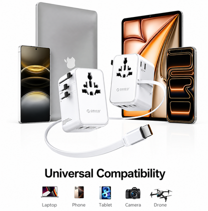 70W Multi-Port Universal Travel Adapter