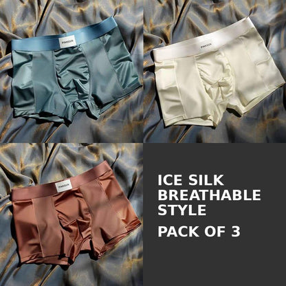 Men's 3-Pack Seamless Ice Silk Boxer Briefs