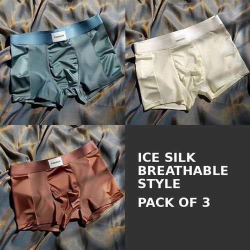Men's 3-Pack Seamless Ice Silk Boxer Briefs