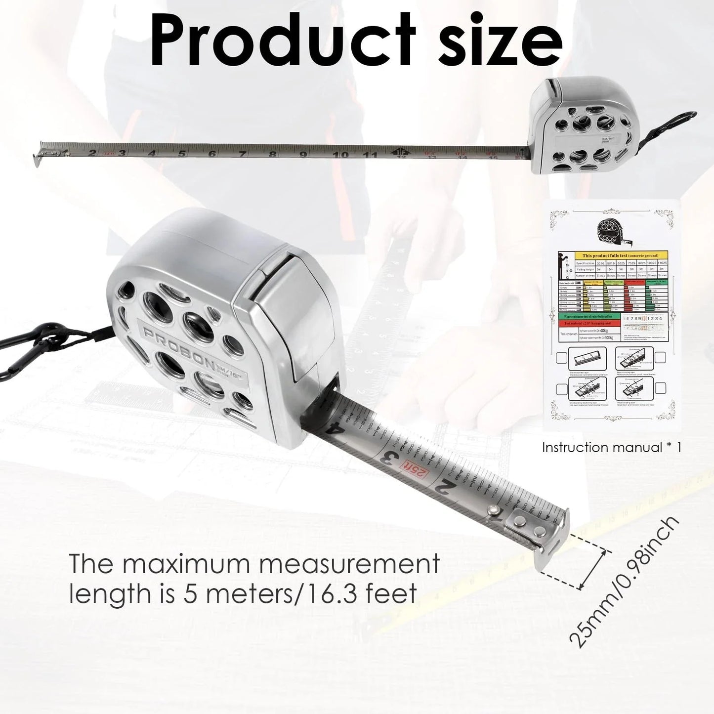 Stainless Steel Tape Measure, Hollow Design, Waterproof, Double-Sided